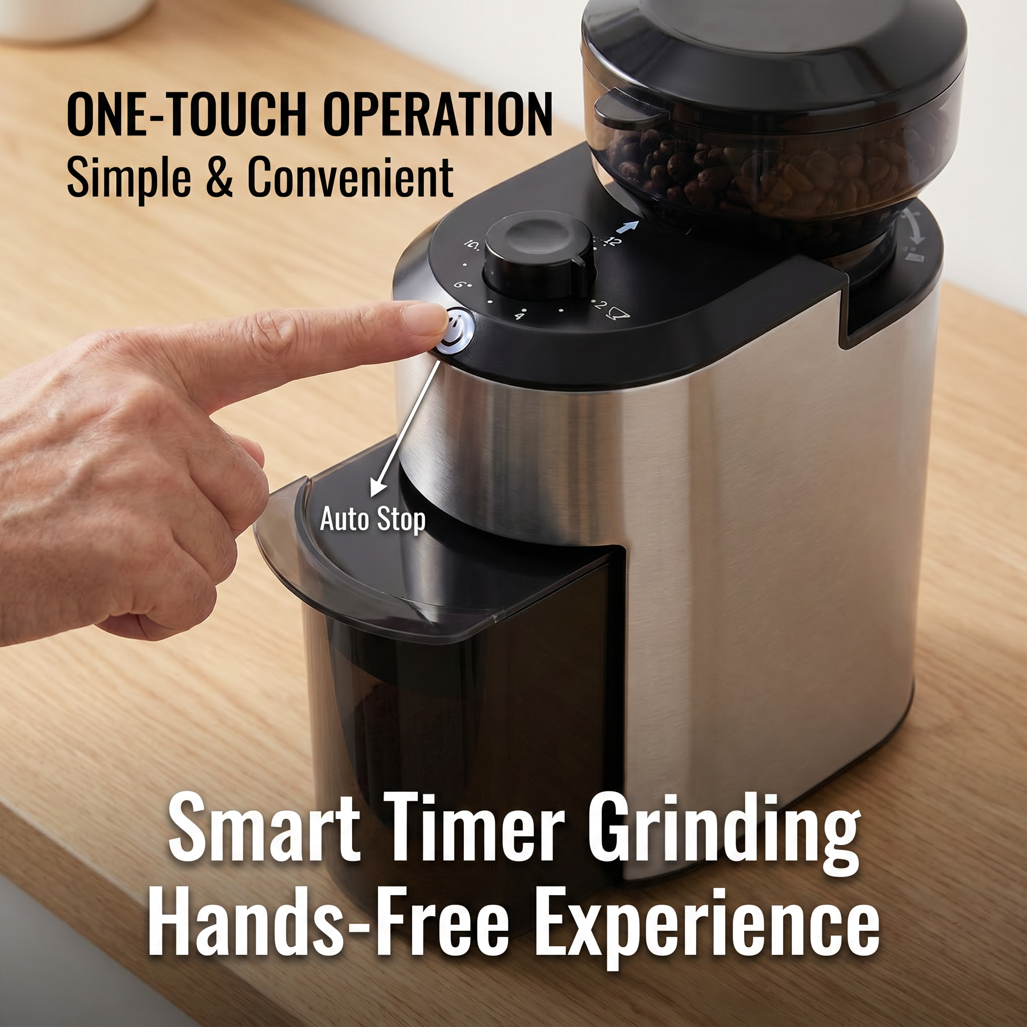 Automatic coffee bean grinder(Flat)